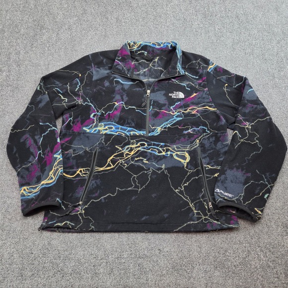 The North Face Other - The North Face Fleece Pullover Mens L Black Abstract Print Polartec 1/4 Zip Top